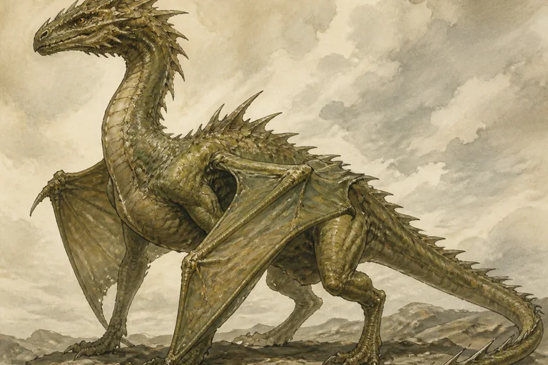 Painted study of Rhaegal