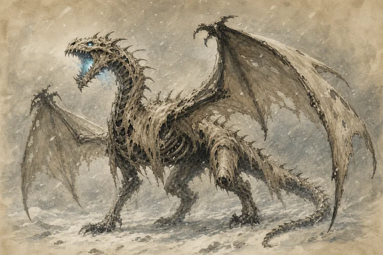 Painted study of Viserion raised
