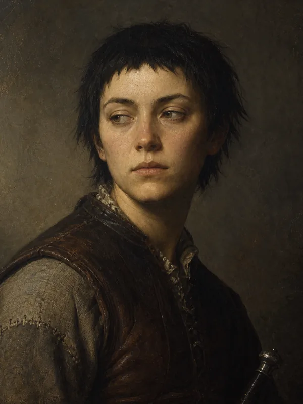 Painted portrait of Arya Stark