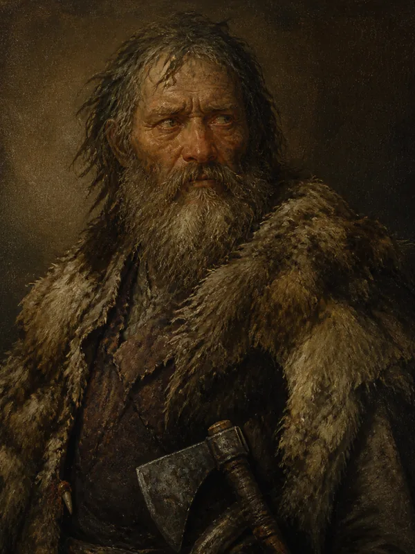 Painted portrait of Craster