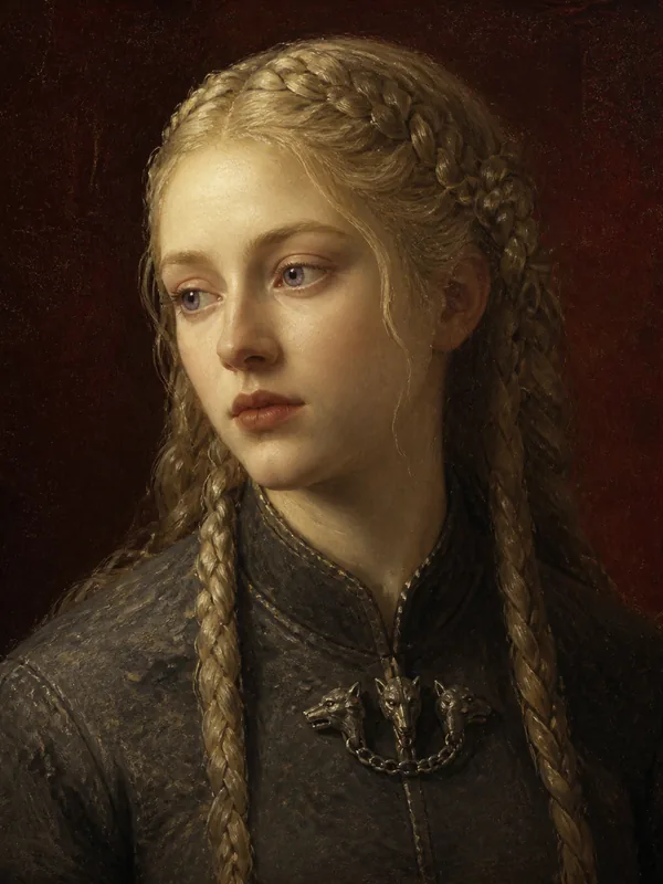Painted portrait of Daenerys Targaryen