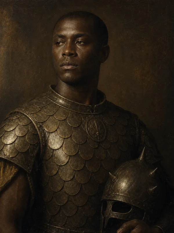 Painted portrait of Grey Worm