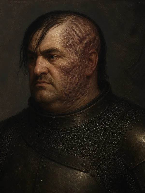 Painted portrait of Sandor Clegane