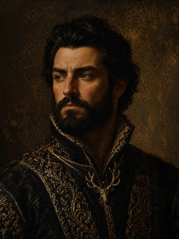 Painted portrait of Steffon Baratheon