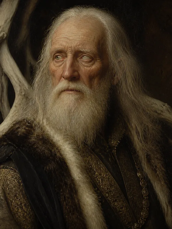 Painted portrait of The Three-Eyed Raven