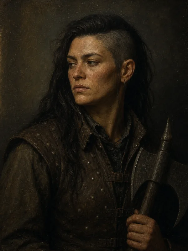 Painted portrait of Yara Greyjoy