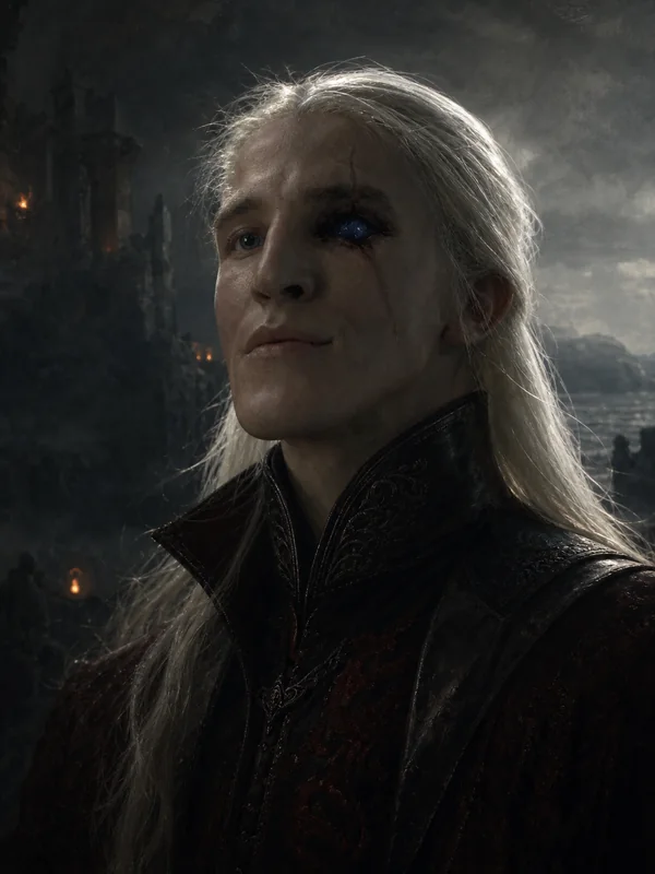 Painted portrait of Aemond Targaryen